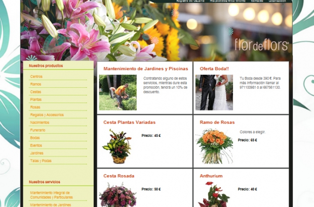 Tiendas online - Flor de flors - Diseño y desarrollo tienda online 